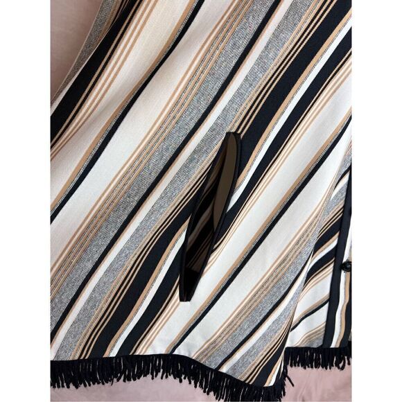 Vintage Striped Polyester Cape Poncho 1970s - Picture 3 of 7